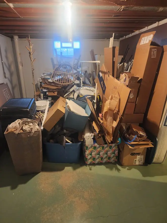 Roll-off dumpster container at job site for 4 Yard Dumpster Rental in Middletown